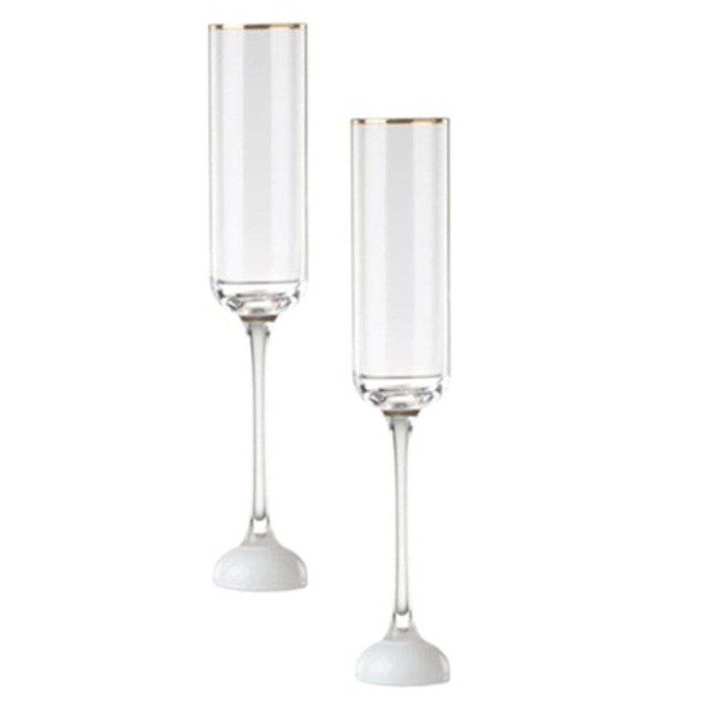 kate spade new york Happily Ever After Toasting Champagne Flutes, Set Of 2, NIB